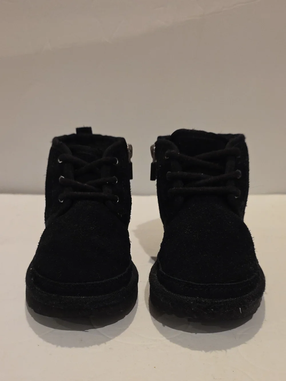 UGG Neumel Kids Black Suede Lace-Up Boots Size 9